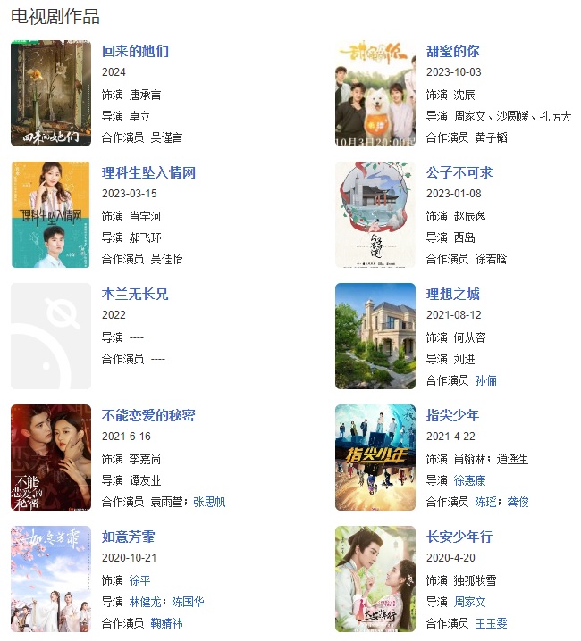 刘奕畅的电视剧作品
